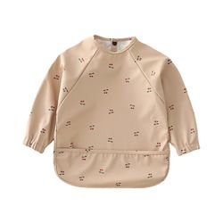 Baby Kids Toddler Langærmet Tørklæde Vandtæt Kunst Smock Fodring Savlende Bib Forklæde Lomme Spædbarn Drenge Piger Burp Klud