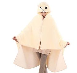 Handuo Poncho Tæppe Super Soft Comfy Plys Wearable Fleece Tæpper Gave til alle, gul Thin section
