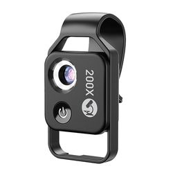 200X makro-objektiivi ammattimainen valokuvaus puhelimen kameran linssi CPL: llä Musta