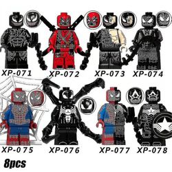 2023 8stk/sæt Minifigurer af superhelteserien, byggeklodssæt, Venom Spiderman Mini Action figurer Legetøj Fans Gaver til 3 år + børn Drenge Piger høj