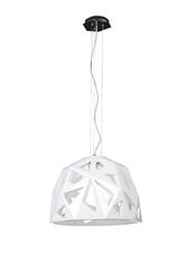Inspired Lighting Facette Dome Loft Vedhæng E27, Blank Hvid, Poleret Krom