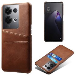 Oppo Reno8 Pro + 5g naarmuuntumaton matkapuhelimen suojakotelo Dual Card Slot Pu nahkapäällysteinen kova PC-takakansi Ruskea