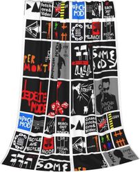 Depeche Rock Band Mode flanelliheittohuopa pehmeät flanellipeitot lahjaksi sopivat olohuoneeseen makuuhuone koko kauden käyttö-193 50x40in 125x100cm