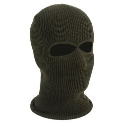2 hul Balaclava hætte Cap Ski Vinter Fuld ansigtsmaske Hue Taktisk Hat Armygrøn