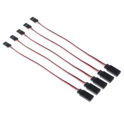 5stk Mand Til Kvinde Servo Motor Extension Wire Line Metal Sort + rød + hvid