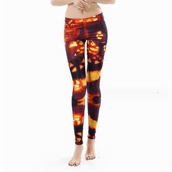 Halloween leggings til kvinder sjove grafiske elastiske bukser som vist L