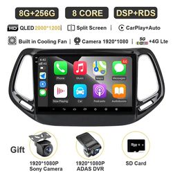 Hikig android 13 för jeep kompass 2 mp 2016 - 2018 svart qled bilradio multimedia videospelare gps navigering carplay autoradio dsp 2K 8G-256G KAME...