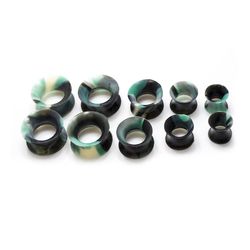 BodyJewelryOnline Pakke med 5 par silikone dobbelt blussede camouflage stik - 2 gauge til 1/2