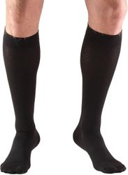 3 par 30-40 mmhg kompresjonsstrømper for menn og kvinner, kne høy lengde, lukket tå, svart, stor