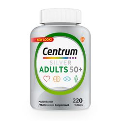 Centrum silver multivitamin för vuxna 50 plus 220 ct - multivitamin/multimineraltillskott, vitamin d3, b-vitaminer, glutenfria, icke-gmo ingredienser