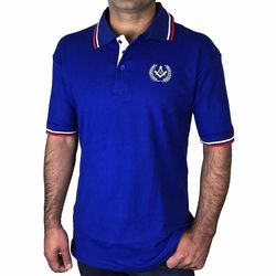 Bricks Masons Poloshirt med firkantet kompas og g broderi logo [sort, grå, blå] L