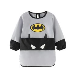 Taapero maali esiliina vedenpitävä maalaus syöminen pitkähihainen ruokalappu mukava hengittävä pestävä CE Batman Harmaa 110cm