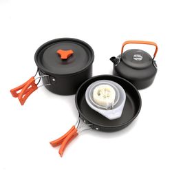 Pot Madlavning Udendørs Gryder Pander Camping Set Orange