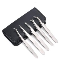 Xqday Øjenvipper pincet 5pcs rustfrit stål pincet øjenvipper Extension Indgroet