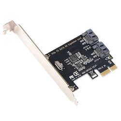 PCIE-SATA-kortti PCI-E-sovitin PCI Express - SATA3.0-muunnin 2-porttinen SATA III 6G -laajennusohjainkortin sovitin Musta