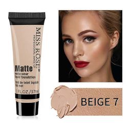 MISS ROSE Peitevoide Liquid Foundation Ammattimainen meikkien korjaus Mattapintainen letkumeikkivoide Kestävä meikki Kosmetiikka TSLM1 7 A7