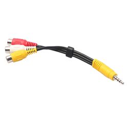 Praktisk 3.5 mm stik han til 3 rca hun adapter kabelkonverterledning til lyd Video_anx