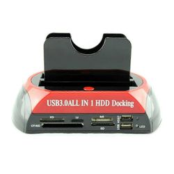 USB3.0- ja SATA IDE Dual Bay HDD -telakointiasema 2,5 ja 3,5 tuuman asemille Plug & Play Kuten