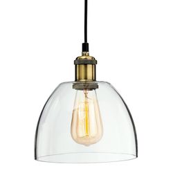 Firstlight Lighting Empire 1 Lys loft vedhæng Antikke Messing, Klart Glas, E27