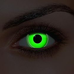 Funky Lenses i-Glow grønne UV-kontaktlinser (par) Grøn