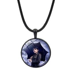 Jinzhaolai onsdag Addams halskjede For kvinner Enid Sinclair Anheng Gothic Girl Pedant Sweaterchain Birthday Party smykker Barn Gift, onsdag Ad