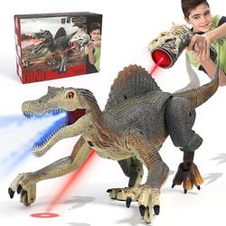 Lgigi Fjernkontroll Dinosaur Leker, Elektrisk Rc Spinosaurus Med Light Tracing & Spray Mist, Jurassic Dinosaur Leker For Kids Alder 3 4 5 6 7 8