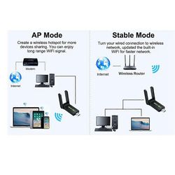 1800Mbps WiFi6 USB3.0 verkkosovitin 802.11AX kaksikaistainen 2.4G / 5GHz langaton WiFi-dongle-verkkoauto Musta