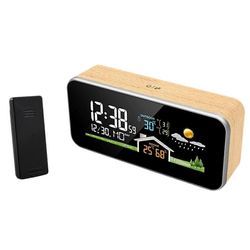 Langaton sääasema Puinen herätyskello Digitaalinen lämpömittari Kosteuslämpötila Langaton Senso Kuten