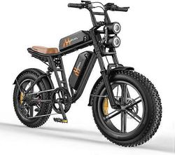 Hillmiles Milezoom 1 sähköpyörä 20" kantama 150km akku 52V31.2Ah täysjousitettu hydraulinen levyjarru rasvapyörä, musta