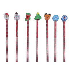 24 kpl joulukynä pyyhekumiopiskelijoiden oppilaiden lyijykynät kumi pyyhekumilla Sarjakuvakynät Joululahja Toimisto Koulu Paperitavara