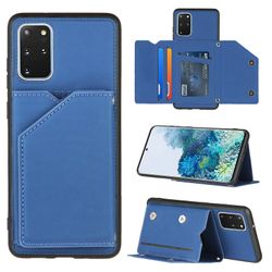 Gangxun Sag til Samsung Galaxy S20 Plus Vintage Cuir Cover Læderetui Kofanger - Bleu