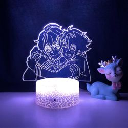 JUSTUP 3D LED illuusio lamppu Anime Seraph of the End Night Light kaukosäädin Lasten makuuhuone koristeellinen lamppu --- halkeama istuin