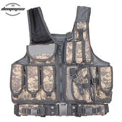 Politi Taktisk Airsoft Vest Udendørs Camouflage Militær Body Armor Jagt Molle Vest med Gun Hylster Acu