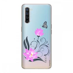 Crazy Kase Hull For Oppo Find X2 Lite i silikone 1 Mm, Lotus Flower og Butterfly