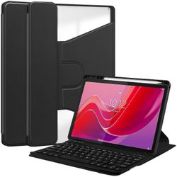 Lenovo Tab M11 (Xiaoxin Pad 11 2024) -kotelolle PU + akryylitabletin jalustan kansi Bluetooth-näppäimistöllä Musta Style F Lenovo Tab M11 (Xiaoxi