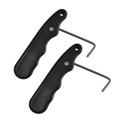 Jääkiekko vedin luistimen pitsinkiristin Figure Rollerille kestävä kannettava urheilukahva Taitettava pidennetyllä koukulla musta 2kpl