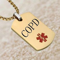 Tyyppi 1 Diabetes Gold Dog Tag Riipus Lääketieteellinen hälytys Id Kaulakoru miehille Ice Sos Personoi kaulakorut Korulahjat Keuhkoahtaumatauti