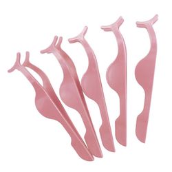Liltop Falsk øjenvipper pincet klip makeup kosmetisk applikator Værktøj Lys Pink 5PCS