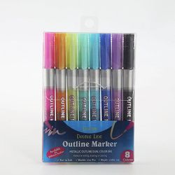 Ceyue Farve håndbog Pen Dream Outline Pen håndtegnet brevpapir highlighter markør Diy lykønskningskort dobbelt linje pen 8colors