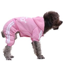 Witdreamer 4 ben Kæledyr Hundetøj Kat Hvalpefrakke Sport Hættetrøjer Varm sweater Jakke Tøj Pink S