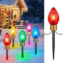 Strawberry Jumbo Jul Pathway Lights Utomhus - 8,5 Fot 5 Led Jumbo Pathway Lights, Jumbo Multicolor Glödlampa Julbelysning Utomhus Decorati