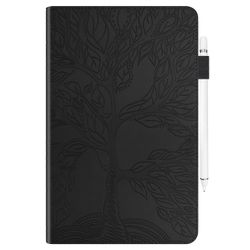 Tablettikotelo Lenovo Tab P11 Pro Gen 2 Life Tree -sarjan vaakasuoralle läppänahkakotelolle pidikkeellä (musta)
