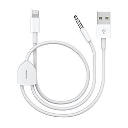 Yhteensopiva [päivitetty ] 2 In 1 -äänen latauskaapeli, joka on yhteensopiva iphonen / ipadin kanssa, lataa ja toista musiikkia samanaikaisesti tuk...