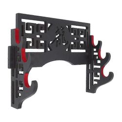 Velvet Protect Sword Wall Mount Sword Holder -näyttöteline huopanauhoilla Katana Wakizashi -miekoille (3-tasoinen lohikäärme) musta