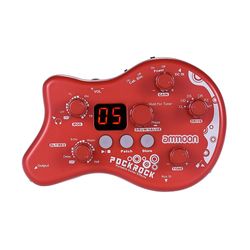 ammoon PockRock bærbar gitar Multi-effekter prosessor effekt pedal 15 effekt typer 40 trommerytmer UK Plug