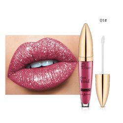 Fruushop Lotion &; Moisturizer Diamond Shiny Long Lasting Lipstick Glitter Lipgloss Lipstick Shiny Matte Liquid Lipstick 5Ml 1Pcs