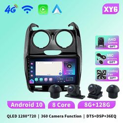 Bicaco Qled For Renault Duster Lada Largus I 1 2015-2021 Android 10 Bilradio Multimedievideoafspiller GPS-navigation stereo XY6 8G 128G 360Cam