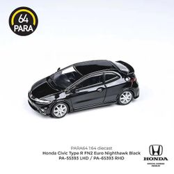 Muxu 2023 Para64 1/64 Honda Civic Fn2 Type R trykstøbt modelbil Sort