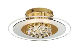 Inspired Lighting Delmar Flush Runde 4 Lys fransk guld, glas, krystal