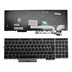 Keyboards4Laptops Lenovo ThinkPad E580 med markør sølvramme sort tysk layout udskiftning laptop tastatur